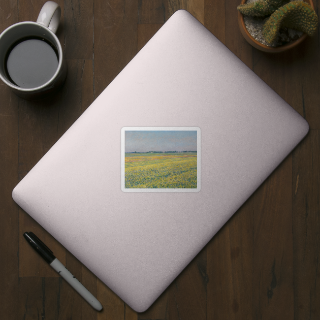 The Plain of Gennevilliers, Yellow Fields by Gustave Caillebotte by Classic Art Stall